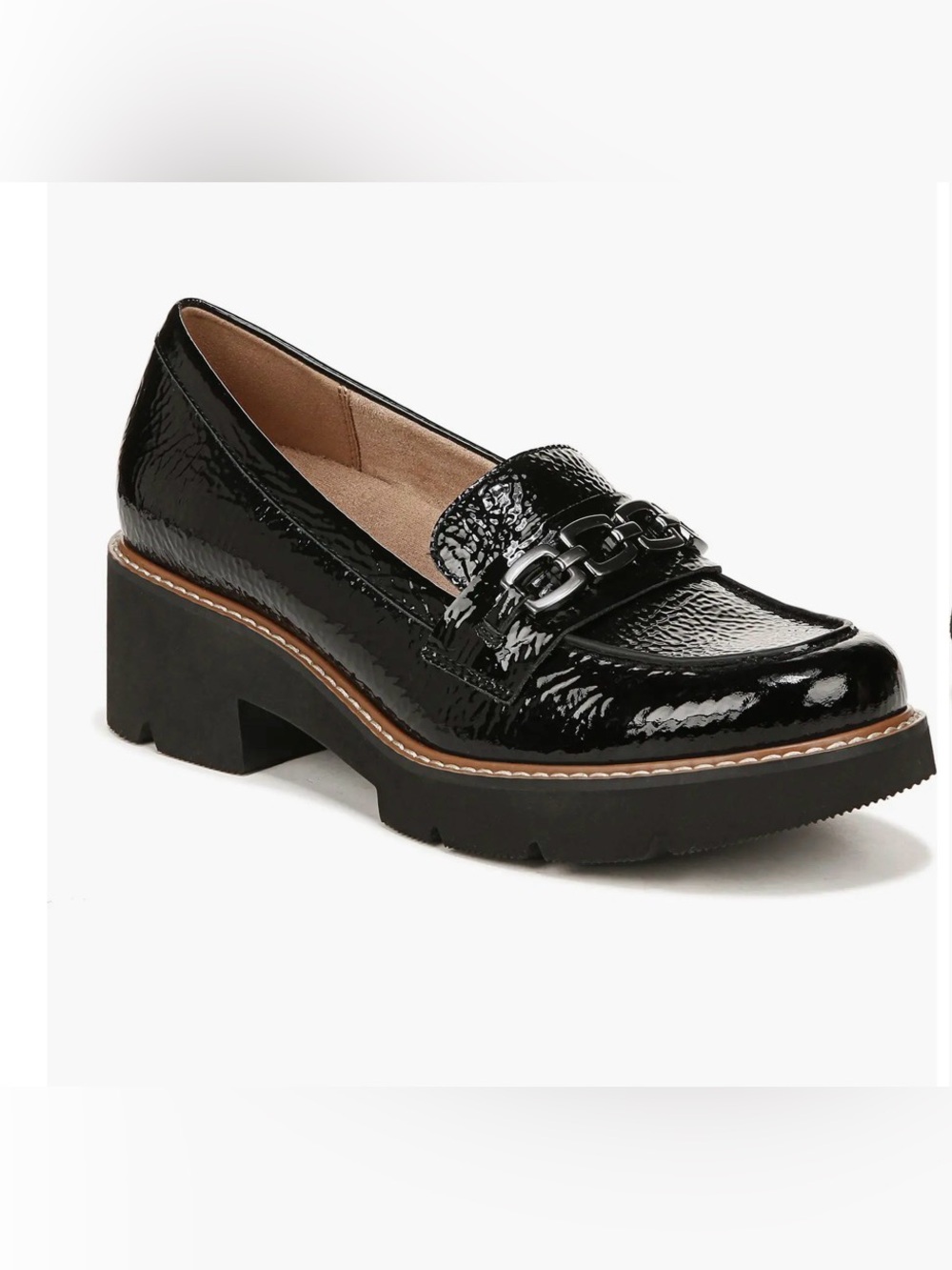 Naturalizer Deidre lug platform patent leather LOAFERS 11 wide